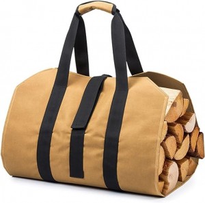 Extra Large Durable Firewood Holder with Handles and Shoulder Strap