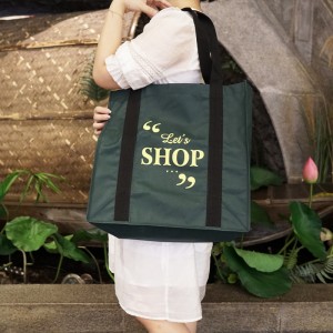 Waterproof Green Laminated PP Woven Shopping Bag