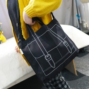 Canvas Tote Bag with Pocket and Zipper