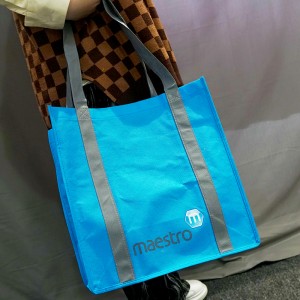 Custom Large Reusable Flat Fold Handle Shopping Bag