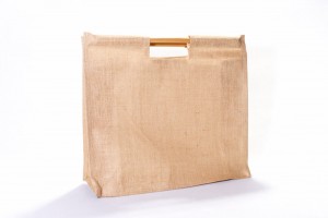 Big New Arrival Jute Tote Bag with Wooden Handles