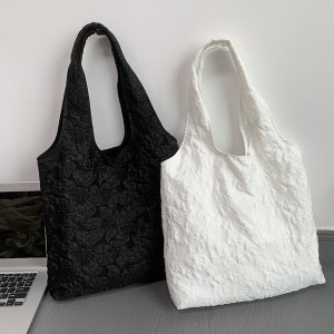 New Season Fashionable Waterproof Black Canvas Tote Bag