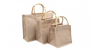 High Qality Jute Bag with Bamboo Handle