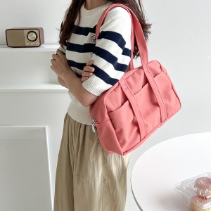 Recycle Pink Color Canvas Cotton Tote Bag for Shopping