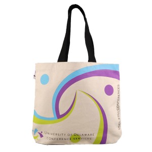 Print Custom Logo Canvas Tote Shopping Bag with Fashion Single Straps