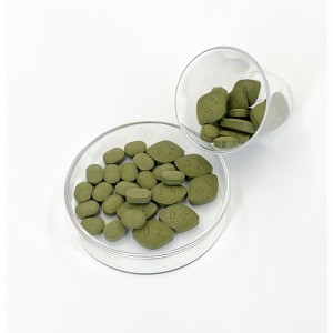 Organiskās hlorellas tabletes, zaļie uztura bagātinātāji