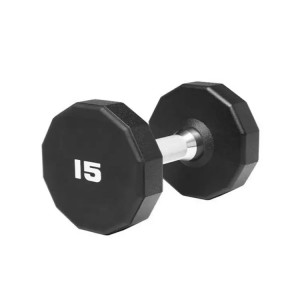 Gym Fitness Equipment Free Weight Professional 12 Sides Dumbbell Cast Iron Rubber Coated Black Dumbbells Set
