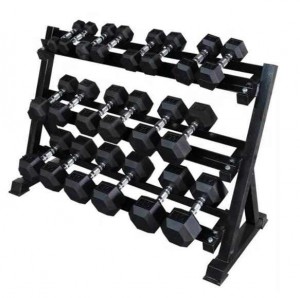 10 pares nga hex rubber dumbbell rack