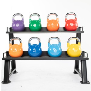 Top Brand Commercial Gym Equipment 2 layers Fitness Kettlebells Storage rack