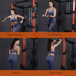 Commercial Multi function Home Gym Equipment Pull Up Bar Power rack Multi station Smith Machine Squat Rack