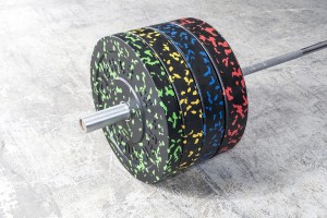 Colorful Weight lifting fleck bumper rubber weight plates