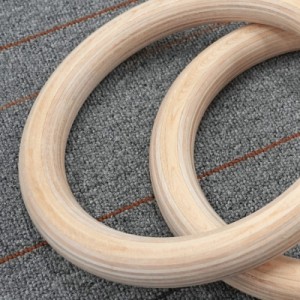 Gymnastics Rings Wooden Rings with Adjustable Cam Buckle Non-Slip Training Rings for Home Gym Workout