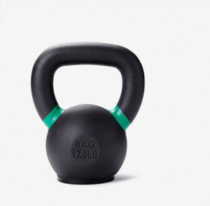 Black Painted Kettlebell With Rubber Bottom