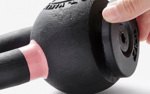 Black Painted Kettlebell With Rubber Bottom