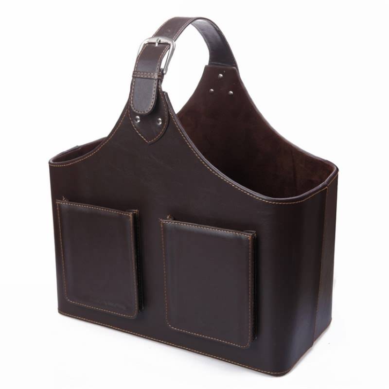 Modern Classic Tissue Box - Faux Leather Small Size Magazine Holder PU Basket – King Lion