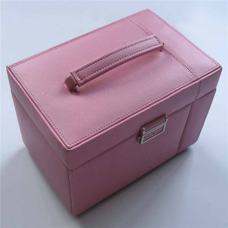 China Promotional Pink Pu Leather Jewelry Packing Box Supplier and