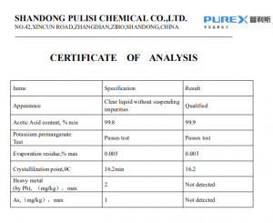 Excellent quality China High Purity 99.8%Min Glacial Acetic Acid for Mading Synthetic Fibre