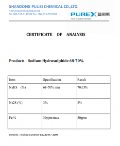 Wholesale Price Nash 70% Sodium Hydrosulfide CAS No 16721-80-5 Sodium Hydrosulfide