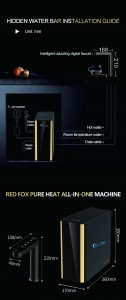 Puretal undersink 2 in 1 RO normal and hot water purifier machine for home instant hot RO water dispsenser
