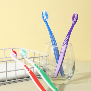 فرشاة أسنان يدوية مصنوعة من البلاستيك والمطاط البيئي بمقبض حديث للمنزل