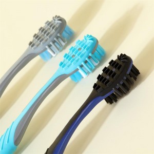 Preu barat de la fàbrica de raspalls de dents a la Xina, raspall de dents negre suau per a adults amb logotip 1PC