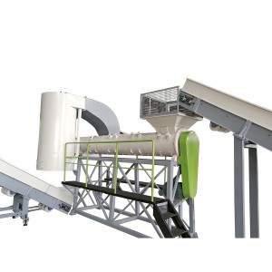HDPE bottles recycling line with sorting, crusher and color sorting, hot washing and dry function