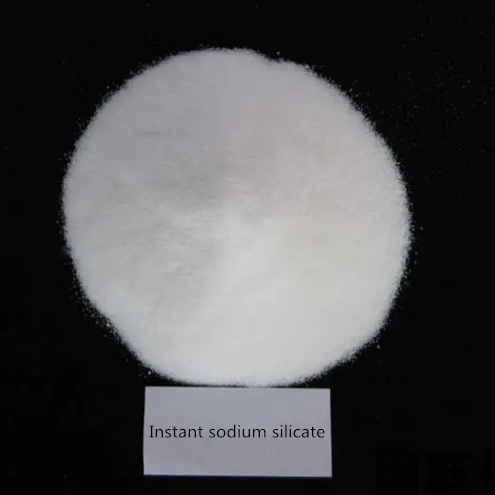 Instant sodium silicate powder