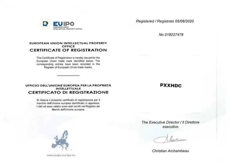 The company’s PXXHDC trademark was successfully registered in the European Union