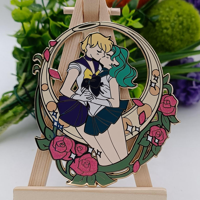Sailor moon girl pins with glitter effect new style Featured Image
