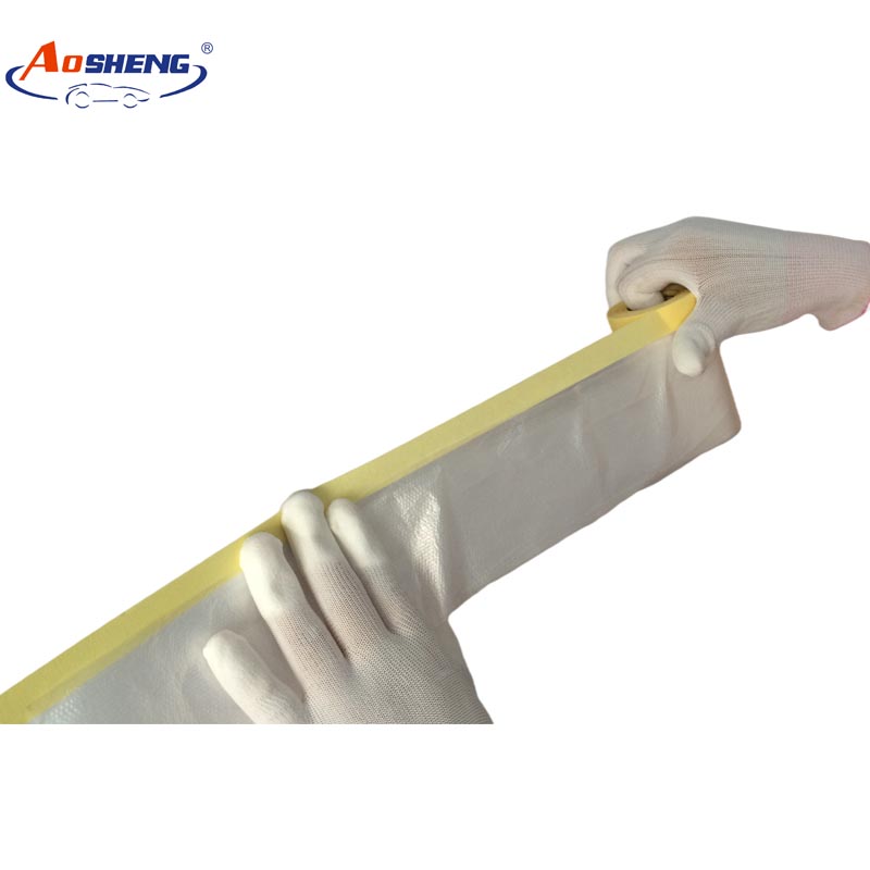 OEM manufacturer Gray Drop Cloth - (80℃ masking tape + HDPE) Pretaped Masking Film – AOSHENG