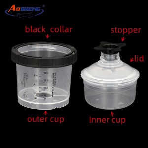 Disposable PP flexible paint cup system with bigger opening