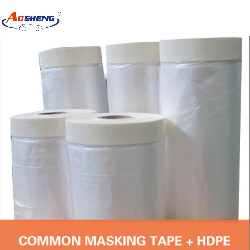 China wholesale Utility Construction Film - (Common masking tape + HDPE) Pretaped Masking Film – AOSHENG