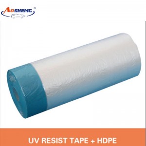 Best quality Building Protective Film - (UV Resist tape + HDPE) Pretaped Masking Film – AOSHENG