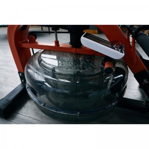 Adjustable resistance steel frame water rowing machine