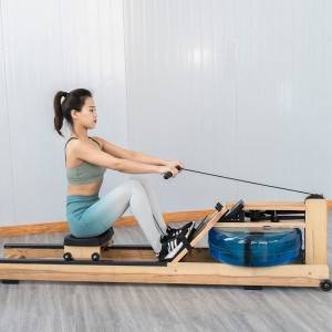 Home Exercise Wood Compact Portable Water Rowers Folding Rowing Machine
