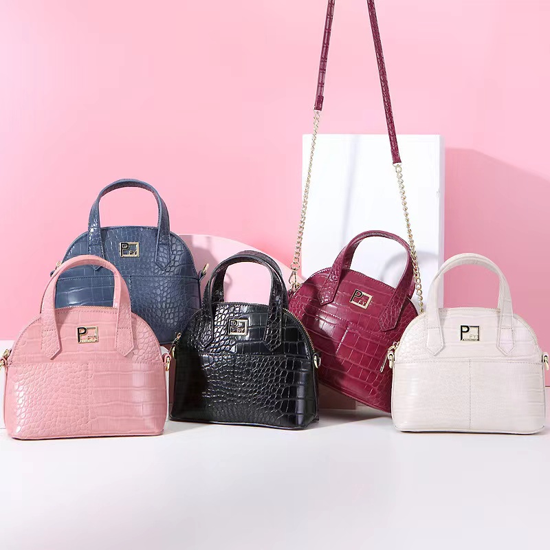 Latest Luxury Designer Hand Bag Crocodile PU Leather Women Shoulder Purse Shell Shaped Ladies Bags Handbag (3)
