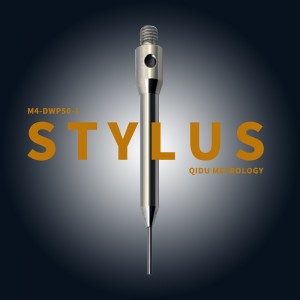 Straight stylus, M4 thread, ∅1 flat, tungsten carbide stem, 25 length, EWL 15mm