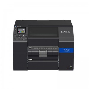 Impressora de etiquetas coloridas de mesa Epson CW-C6030P de 4 polegadas descasca e presente