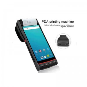 ʻO ka Android Mobile Handheld Terminal PDA 4G Wifi BT Scanner me ka Thermal Printer