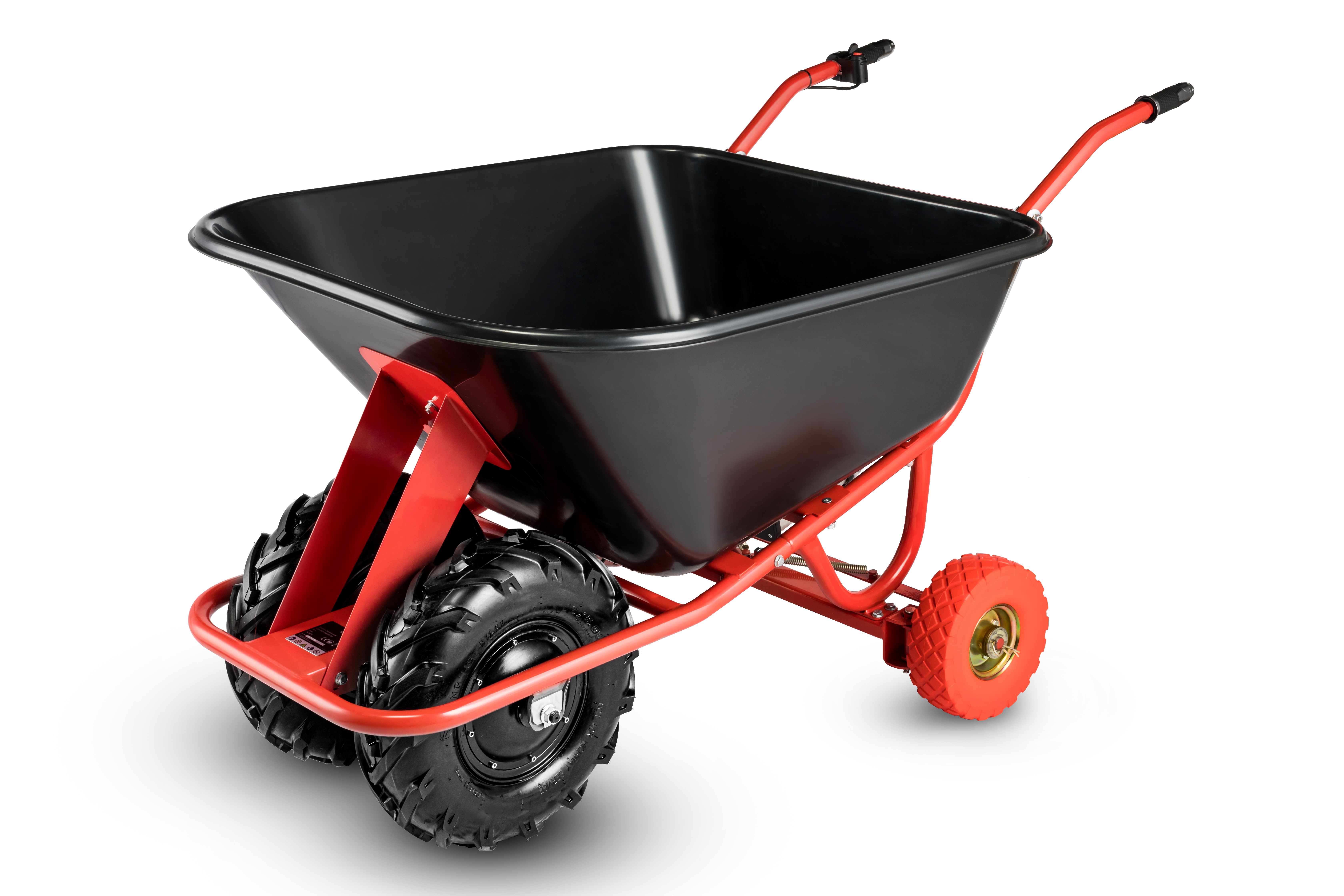 EWD300A-160,Electric wheelbarrow with lithium battery, 160L tray ,with two 280w gear motor,5.00-8 tyre,Forwarder&reverse direction Featured Image