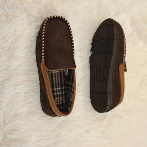 Mens mocassion loafer shoes indoor slippers cupsole
