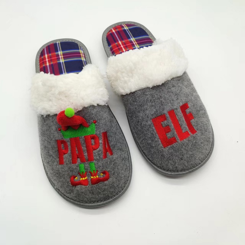 Merry Christmas style indoor slippers side binding Featured Image