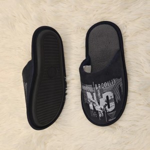Kids indoor slippers side binding outsole style with printing