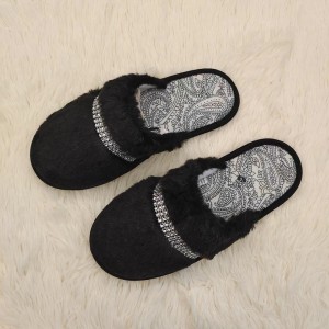 Ladies fashionable fancy indoor slippers side binding outsole