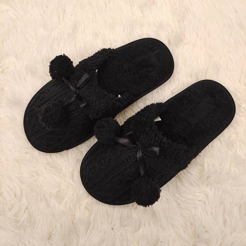 Ladies fashionable fancy side binding indoor slippers Featured Image