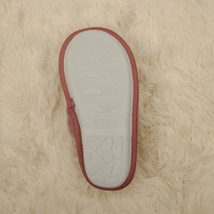 Ladies suede fabric side binding indoor slippers