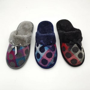 Fast Delivery Sherpa Lined Clogs - Ladies autumn winter bowknot indoor slippers – QFSY