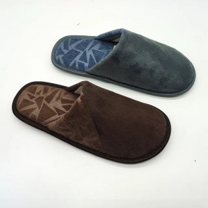 Fashionable autumn winter mens side binding indoor slippers
