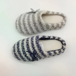 Ladies stitch & turndown autumn winter indoor slippers