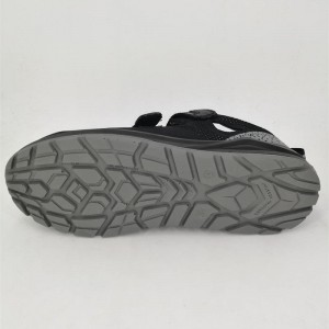 Sandal style safety shoes with flyknit upper double density PU injection sole